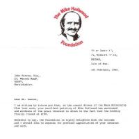 Letter from 'The Mike Hailwood Foundation'